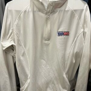 Women’s Davis Cup 1/4 Zip White Half-Zip Top Tennis